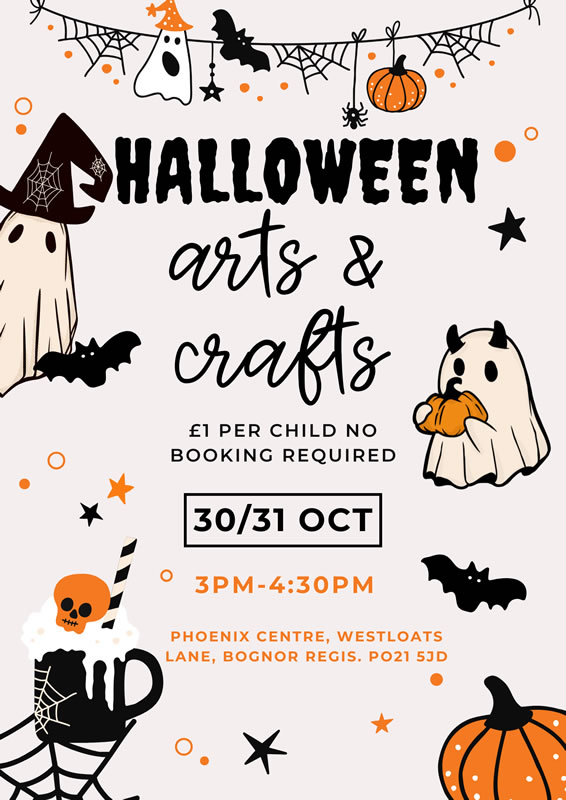 Thursday 30th & Friday 31st October – Halloween drop in arts & crafts